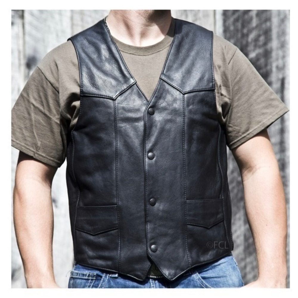 FOX CREEK Size 50L Men’s Classic Motorcycle Vest